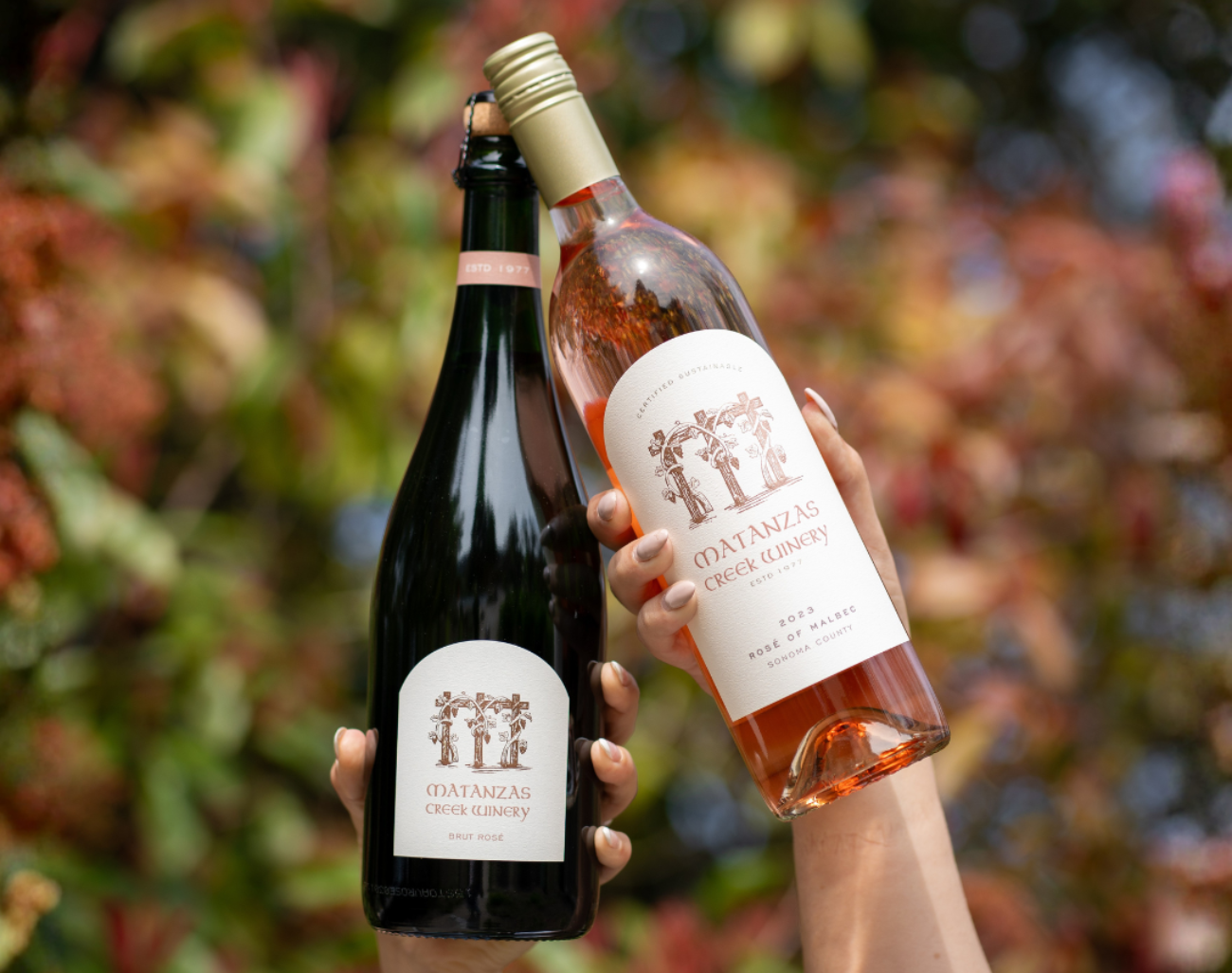 Two bottles of Matanzas Creek wine